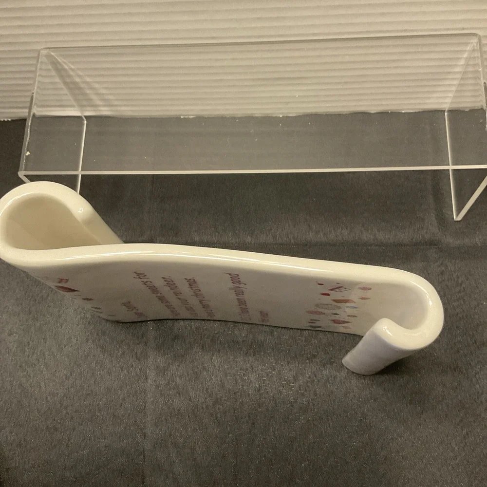 Dept 56 Glitterville Ceramic Dear Santa Letter Scroll, Cookie Recipe Card Holder
